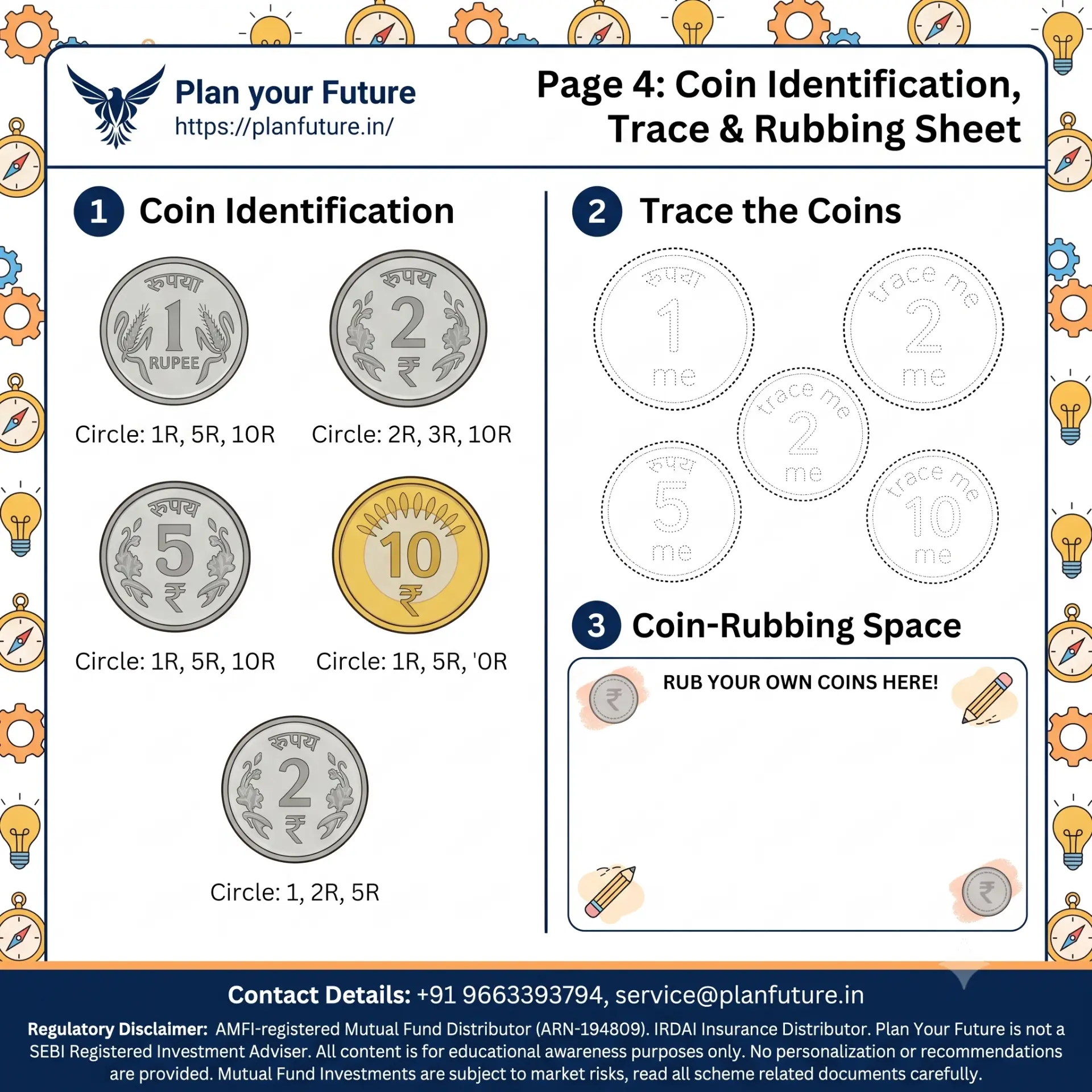 Page 4 — Coin identification and tracing — My First Money Adventure