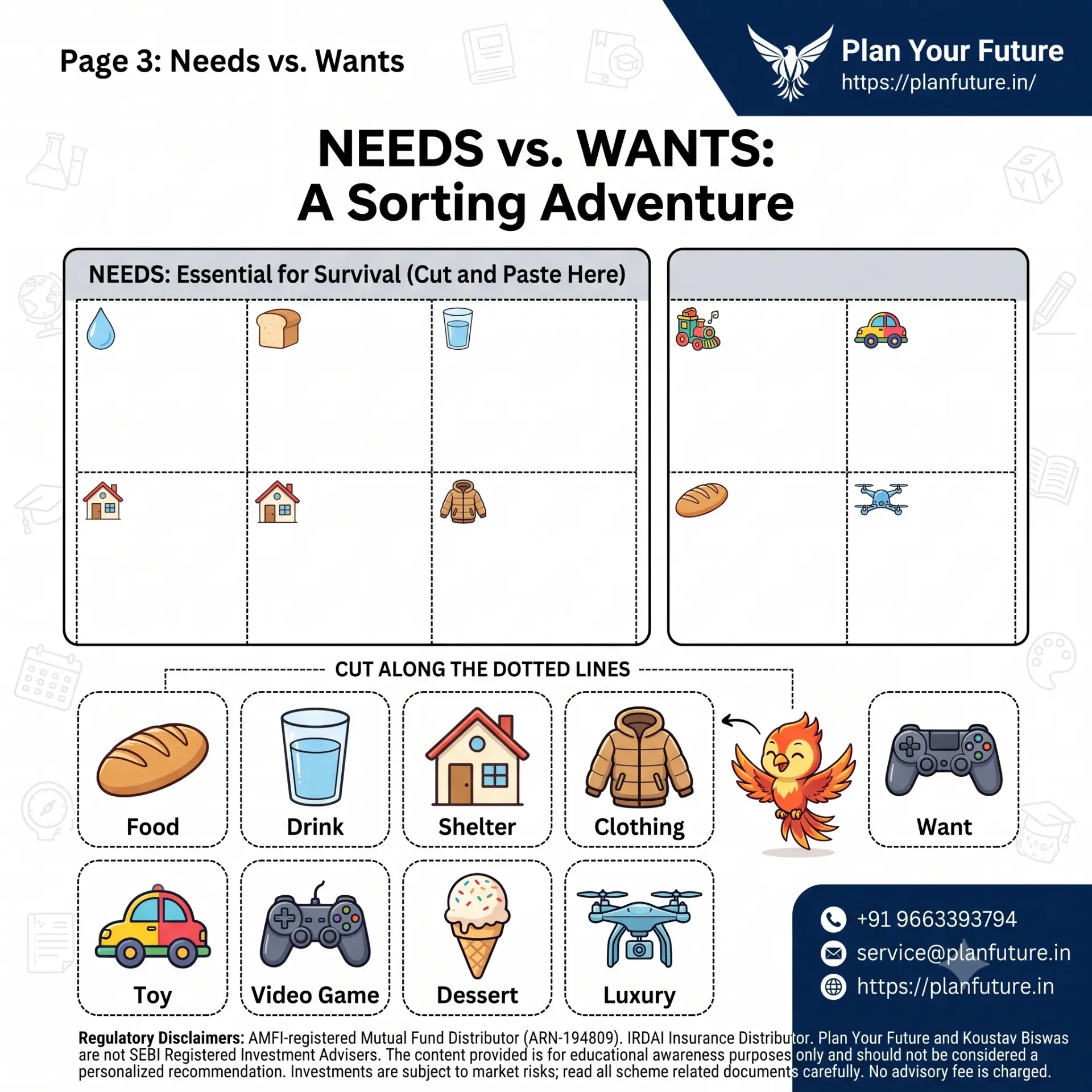 Page 3 — Needs vs Wants — My First Money Adventure