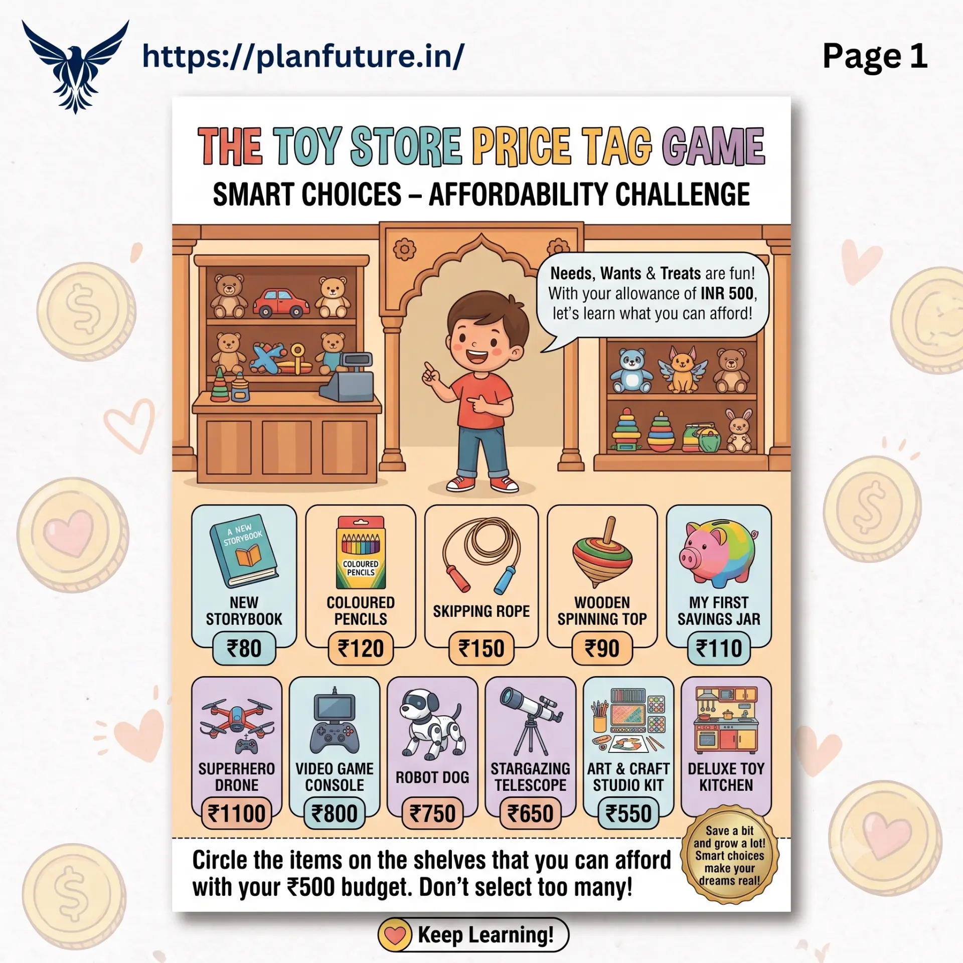 The toy store price tag game — Pocket Money Basics