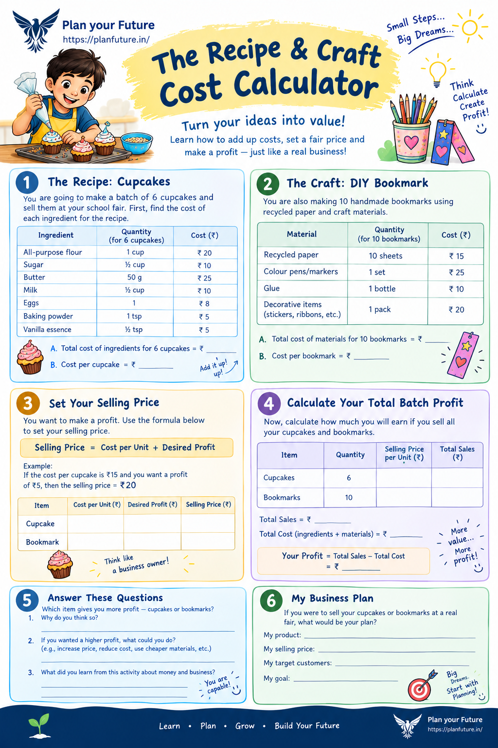The Recipe and Craft Cost Calculator — Junior Entrepreneur OS