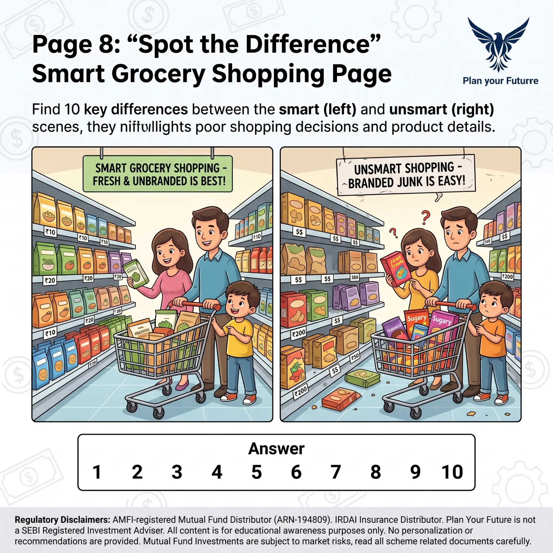 Page 8 — Smart grocery, spot the difference — My First Money Adventure